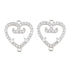 Brass Micro Pave Clear Cubic Zirconia Connector Charms CU-CBA7BFE-03G-P-1