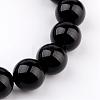 Natural Black Agate(Dyed) Round Beaded Stretch Bracelets BJEW-JB02271-02-2