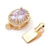 Brass Micro Pave Cubic Zirconia Box Clasps KK-C080-12G-03-2