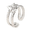 304 Stainless Steel Open Cuff Ring for Women RJEW-F166-06P-02-1