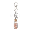 Glass Wishing Bottle with Gemstone Chip inside Pendant Decorations HJEW-JM01991-2