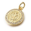 Brass Clear Cubic Zirconia Charms KK-G602-10G-2