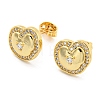 Cubic Zirconia Stud Earrings EJEW-G355-15G-1