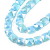 Electroplate Opaque Solid Color Glass Beads Strands EGLA-N002-43-03-3