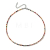 Faceted Rondelle Glass Beaded Necklace for Women NJEW-M208-01F-3