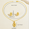 Brass Ring Pendant Necklace & Stud Earrings Sets for Women PL1796-5