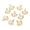 Real 18K Gold Plated Brass Enamel Pendants KK-A155-15G-2