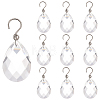 10Pcs Glass Pendant Decorations AJEW-SP0004-79-1