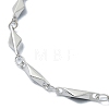 304 Stainless Steel Rhombus Link Chain Bracelets for Women BJEW-D023-02P-2