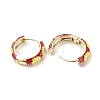 Daisy Flower Enamel Hoop Earrings EJEW-G290-01G-D-2