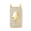 Religion Brass Micro Pave Clear Cubic Zirconia Pendants KK-L268-026G-03-1