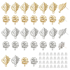 32Pcs 4 Style Alloy Stud Earring Findings FIND-DC0001-98-1