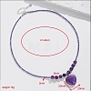 Bohemian Natural Amethyst Heart Pendant Round Beaded Necklaces for Women MR6044-4-2
