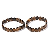 Natural & Synthetic Mixed Gemstone Faceted Beaded Stretch Bracelets for Women BJEW-K251-07-5
