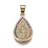 Mixed Color Plated Eco-Friendly Brass Micro Pave Cubic Zirconia Pendants ZIRC-H106-18-2
