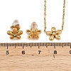 Flower 304 Stainless Steel Rhinestone Necklaces & Stud Earrings Sets for Women SJEW-K003-02G-6