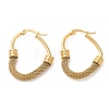 304 Stainless Steel Heart with Mesh Chains Hoop Earrings EJEW-M221-06G-1