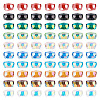  100Pcs 10 Colors Transparent Glass Beads Strands GLAA-TA0001-40-10