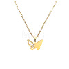 304 Stainless Steel Filigree Butterfly Pendant Necklaces for Women FS-WG8B29F-03-1