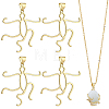 4Pcs Brass Pendant Cabochon Settings KK-WR0001-96B-G-1