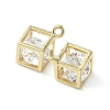 Brass Cubic Zirconia Charms KK-G462-53KCG-2