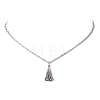 Alloy Tassel Pendant 304 Stainless Steel Mixed Chain Necklaces NJEW-JN05882-2