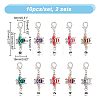 Alloy Enamel & Acrylic Pendant Locking Stitch Markers HJEW-AB00121-2