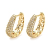 Brass Micro Pave Clear Cubic Zirconia Hoop Earrings EJEW-C182-07E-G-4