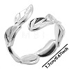 Simple Stainless Steel Leaf Open Cuff Ring for Women Men IH3683-1-1