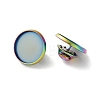 304 Stainless Steel Flat Round Brooch Brooch Base Settings STAS-S172-10A-M-1