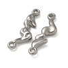 Anti-Tarnish 304 Stainless Steel Textured Irregular Stick Connector Charms STAS-Q334-63P-2