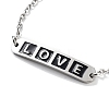 201 Stainless Steel Heart & Rectangle with Word Love Link Bracelets BJEW-B090-02A-3