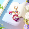 Alloy Resin Butterfly Keychains KEYC-TADJ0002-02G-C-4