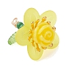 7Pcs Glass Seed Beaded Rose Flower Pendants PALLOY-MZ01231-4