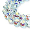 Electroplate Transparent Glass Beads Strands EGLA-B012-AB05-3