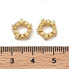 Heart Brass Micro Pave Clear Cubic Zirconia European Beads KK-D228-25G-2