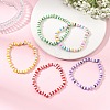 Dyed Natural Freshwater Shell & Glass Seed Beads Stretch Bracelets for Women BJEW-JB14129-1
