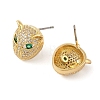 Brass Micro Pave Clear Cubic Zirconia Stud Earrings for Women EJEW-G402-02G-1