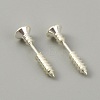 304 Stainless Steel Screw Shape Front Back Stud Earrings STAS-WH0061-23S-1