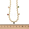 304 Stainless Steel Rope Chain Colorful Cubic Zirconia Tassel Necklaces for Women NJEW-V015-01G-B-2