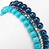 3Pcs 3 Style Synthetic Turquoise(Dyed) & Hematite Stretch Bracelets Set BJEW-JB08589-3