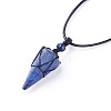 Natural Lapis Lazuli Pendants Necklaces NJEW-E140-A07-2