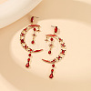 Moon Alloy Rhinestone Dangle Stud Earrings FS-WG6E315-01-3