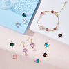 10Pcs 5 Colors Glass Connector Charms GLAA-HY0001-11-4