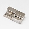 Rectangle 304 Stainless Steel Magnetic Clasps with Glue-in Ends STAS-D070-08-2