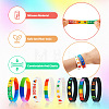 20Pcs 8 Style Rainbow Color Pride Silicone Heart Cord Bracelets Set for Men Women BJEW-TA0001-06-2