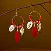 Ring with Leaf Zinc Alloy Acrylic Dangle Earrings FS-WGF3871-01-1