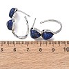 Valentine's Day Heart Natural &Lapis Lazuli Stud Earrings EJEW-T053-01P-12-5