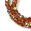 Electroplate Transparent Glass Beads Strands EGLA-A046-01A-12-2