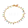 304 Stainless Steel Enamel Curb Chain Necklaces & Bracelet Set SJEW-JS01217-2